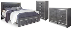 Hoover Furniture Outlet - Ashley Furniture - Lodanna King Storage Bed, Dresser and Chest - King Storage Bed, Dresser and Chest - B214B57