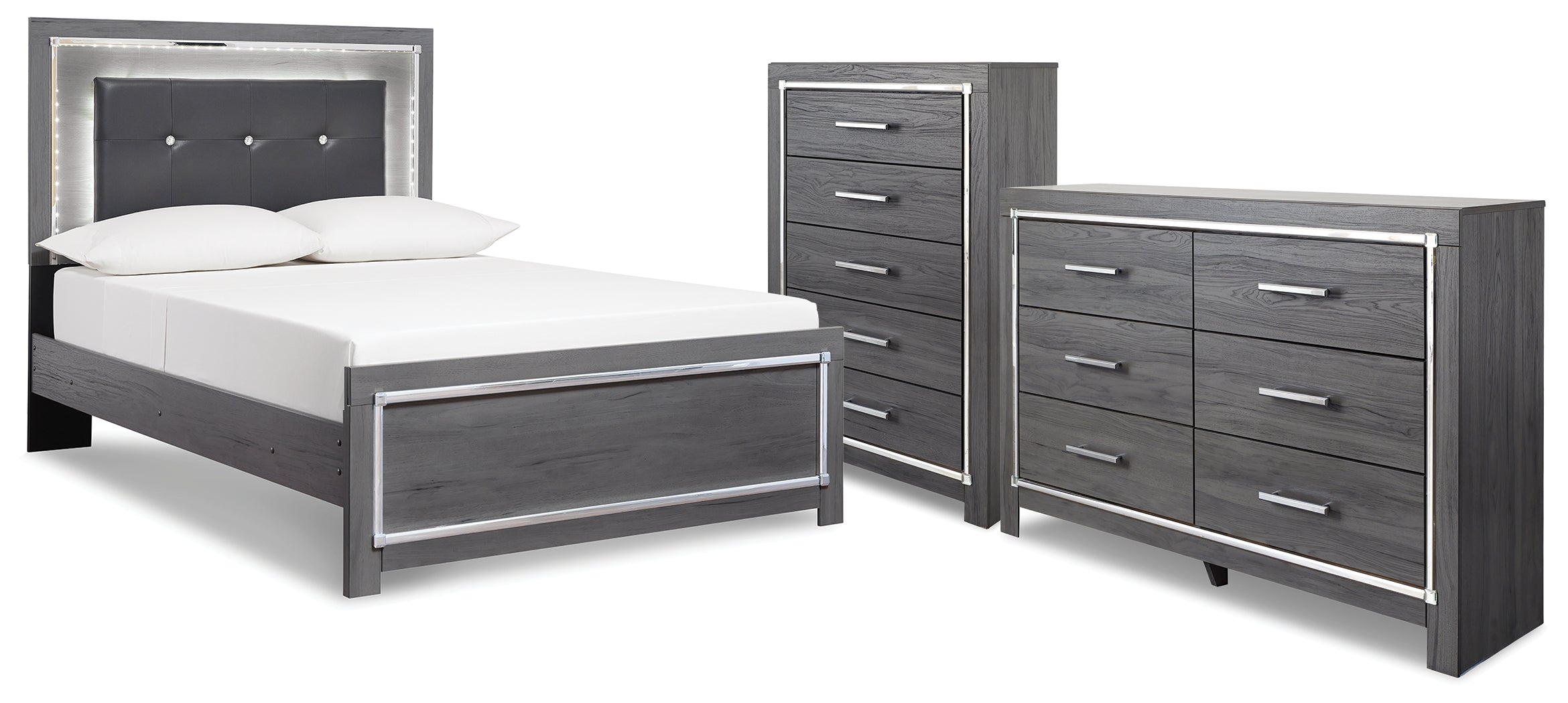 Hoover Furniture Outlet - Ashley Furniture - Lodanna Full Panel Bed, Dresser and Chest - Full Panel Bed, Dresser and Chest - B214B52