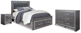 Hoover Furniture Outlet - Ashley Furniture - Lodanna Queen Storage Bed, Dresser and Nightstand - Queen Storage Bed, Dresser and Nightstand - B214B53