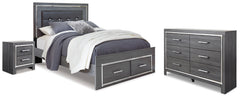 Hoover Furniture Outlet - Ashley Furniture - Lodanna Queen Storage Bed, Dresser and Nightstand - Queen Storage Bed, Dresser and Nightstand - B214B53