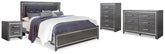 Hoover Furniture Outlet - Ashley Furniture - Lodanna King Upholstered Panel Bed, Dresser, Chest and 2 Nightstands - King Upholstered Panel Bed, Dresser, Chest and 2 Nightstands - B214B43