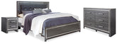Hoover Furniture Outlet - Ashley Furniture - Lodanna King Upholstered Panel Bed, Dresser and Nightstand - King Upholstered Panel Bed, Dresser and Nightstand - B214B27