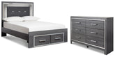 Hoover Furniture Outlet - Ashley Furniture - Lodanna Full Panel Storage Bed and Dresser - Full Panel Storage Bed and Dresser - B214B48