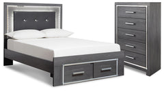 Lodanna Full Upholstered Panel Storage Bed and Chest
