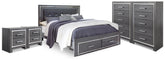 Hoover Furniture Outlet - Ashley Furniture - Lodanna King Storage Bed, 2 Chests and 2 Nightstands - King Storage Bed, 2 Chests and 2 Nightstands - B214B58