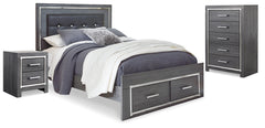 Hoover Furniture Outlet - Ashley Furniture - Lodanna Queen Storage Bed, Chest and Nightstand - Queen Storage Bed, Chest and Nightstand - B214B41