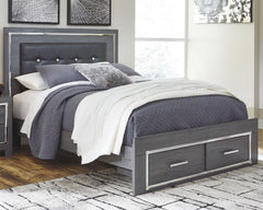 Hoover Furniture Outlet - Ashley Furniture - Lodanna Queen Panel Bed with 2 Storage Drawers - Queen Panel Bed with 2 Storage Drawers - B214B3