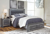 Hoover Furniture Outlet - Ashley Furniture - Lodanna Queen Storage Bed and Nightstand - Queen Storage Bed and Nightstand - B214B44