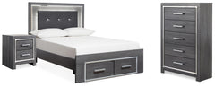 Hoover Furniture Outlet - Ashley Furniture - Lodanna Full Storage Bed, Chest and Nightstand - Full Storage Bed, Chest and Nightstand - B214B46