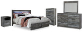 Hoover Furniture Outlet - Ashley Furniture - Baystorm King Panel Storage Bed, Dresser, Mirror, Chest and Nightstand - King Panel Storage Bed, Dresser, Mirror, Chest and Nightstand - B221B101