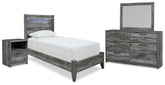 Hoover Furniture Outlet - Ashley Furniture - Baystorm Twin Panel Bed, Dresser, Mirror and Nightstand - Twin Panel Bed, Dresser, Mirror and Nightstand - B221B61
