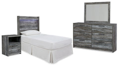 Hoover Furniture Outlet - Ashley Furniture - Baystorm Twin Panel Bed Headboard, Dresser, Mirror and Nightstand - Twin Panel Bed Headboard, Dresser, Mirror and Nightstand - B221B40