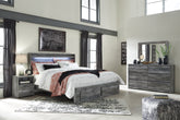 Hoover Furniture Outlet - Ashley Furniture - Baystorm King Panel Storage Bed with Mirrored Dresser and Nightstand - King Panel Storage Bed with Mirrored Dresser and Nightstand - B221B36