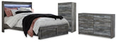 Hoover Furniture Outlet - Ashley Furniture - Baystorm Queen Panel Storage Bed, Dresser and Chest - Queen Panel Storage Bed, Dresser and Chest - B221B98