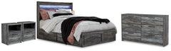 Hoover Furniture Outlet - Ashley Furniture - Baystorm Queen Panel Bed with Storage, Dresser and 2 Nightstands - Queen Panel Bed with Storage, Dresser and 2 Nightstands - B221B103