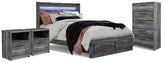 Hoover Furniture Outlet - Ashley Furniture - Baystorm King Panel Storage Bed, Chest and 2 Nightstands - King Panel Storage Bed, Chest and 2 Nightstands - B221B97