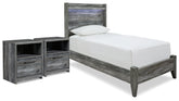 Hoover Furniture Outlet - Ashley Furniture - Baystorm Twin Panel Bed and 2 Nightstands - Twin Panel Bed and 2 Nightstands - B221B94