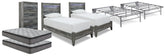 Hoover Furniture Outlet - Ashley Furniture - Baystorm 2 Twin Panel Beds, 2 Mattresses, 2 Foundations, and Chest - 2 Twin Panel Beds, 2 Mattresses, 2 Foundations, and Chest - B221B45