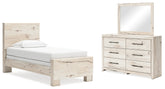 Hoover Furniture Outlet - Ashley Furniture - Lawroy Twin Panel Bed, Dresser and Mirror - Twin Panel Bed, Dresser and Mirror - B2310B17