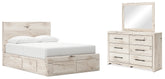 Hoover Furniture Outlet - Ashley Furniture - Lawroy Queen Panel Storage Bed, Dresser and Mirror - Queen Panel Storage Bed, Dresser and Mirror - B2310B30