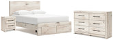 Hoover Furniture Outlet - Ashley Furniture - Lawroy Queen Storage Bed, Dresser and Nightstand - Queen Storage Bed, Dresser and Nightstand - B2310B38