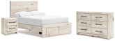 Hoover Furniture Outlet - Ashley Furniture - Lawroy Full Storage Bed, Dresser and Nightstand - Full Storage Bed, Dresser and Nightstand - B2310B50