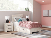 Hoover Furniture Outlet - Ashley Furniture - Lawroy Twin Panel Bed with Storage - Twin Panel Bed with Storage - B2310B23