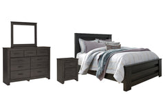 Hoover Furniture Outlet - Ashley Furniture - Brinxton Queen Panel Bed, Dresser, Mirror and Nightstand - Queen Panel Bed, Dresser, Mirror and Nightstand - B249B7