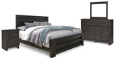 Hoover Furniture Outlet - Ashley Furniture - Brinxton King Panel Bed, Dresser, Mirror and Nightstand - King Panel Bed, Dresser, Mirror and Nightstand - B249B8