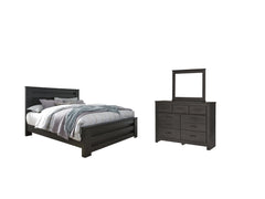 Hoover Furniture Outlet - Ashley Furniture - Brinxton King Panel Bed, Dresser and Mirror - King Panel Bed, Dresser and Mirror - B249B20