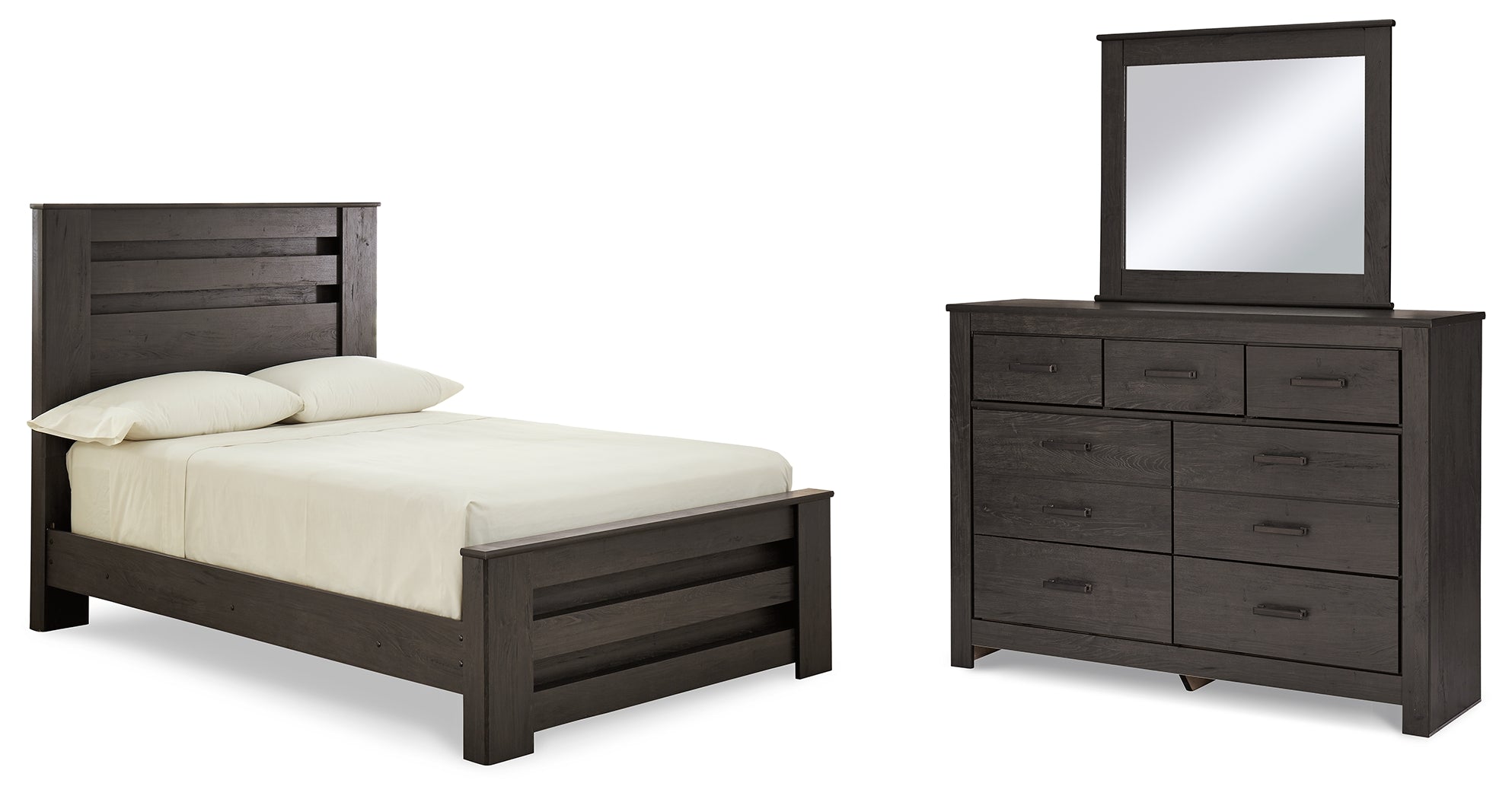 Hoover Furniture Outlet - Ashley Furniture - Brinxton Full Panel Bed, Dresser and Mirror - Full Panel Bed, Dresser and Mirror - B249B6