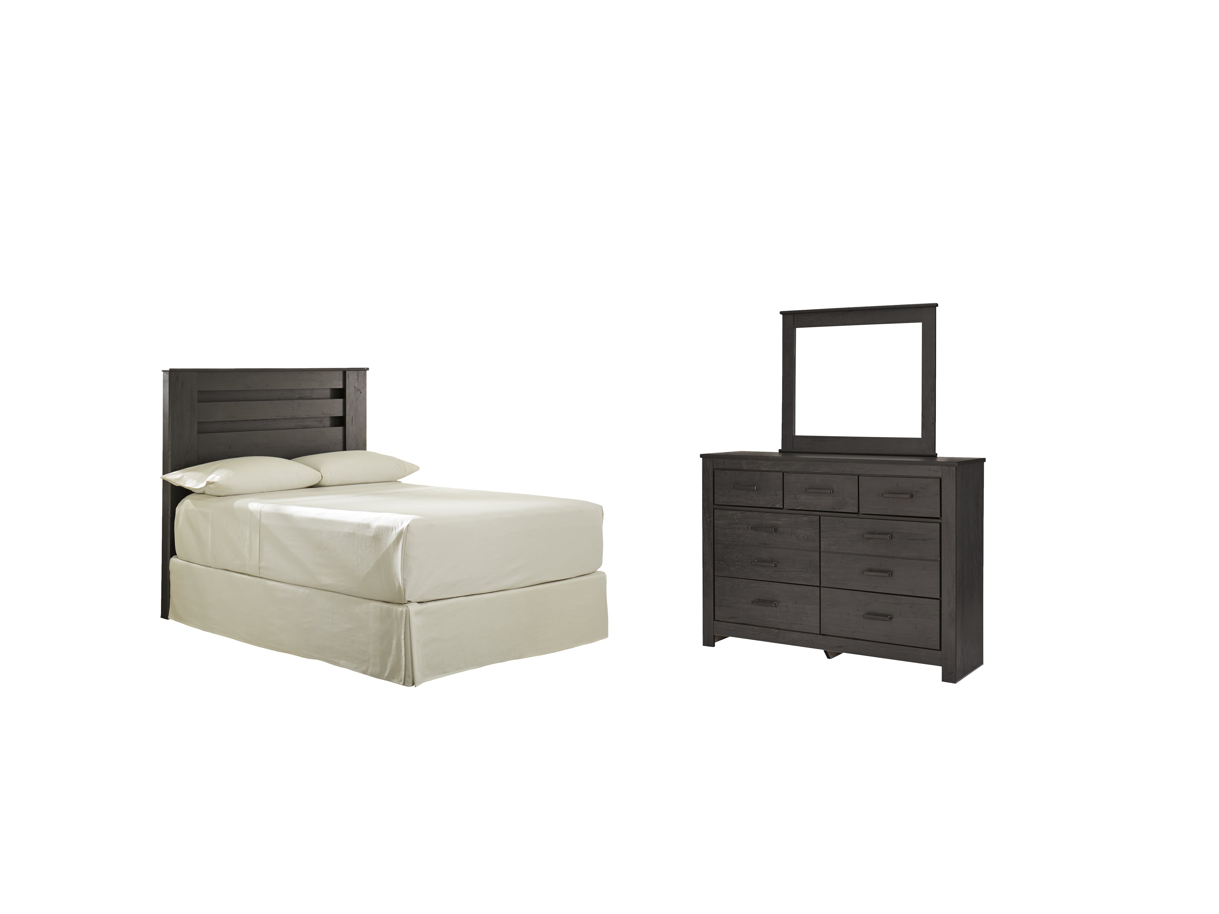 Hoover Furniture Outlet - Ashley Furniture - Brinxton Full Panel Headboard, Dresser and Mirror - Full Panel Headboard, Dresser and Mirror - B249B18