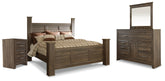 Hoover Furniture Outlet - Ashley Furniture - Juararo King Poster Bed, Dresser, Mirror and Nightstand - King Poster Bed, Dresser, Mirror and Nightstand - B251B24