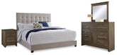 Hoover Furniture Outlet - Ashley Furniture - Dolante Queen Upholstered Bed, Dresser, Mirror and Nightstand - Queen Upholstered Bed, Dresser, Mirror and Nightstand - B130B8
