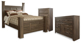 Hoover Furniture Outlet - Ashley Furniture - Juararo Queen Poster Bed, Dresser and Chest - Queen Poster Bed, Dresser and Chest - B251B44