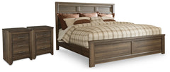 Hoover Furniture Outlet - Ashley Furniture - Juararo King Panel Bed and 2 Nightstands - King Panel Bed and 2 Nightstands - B251B45