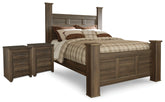 Hoover Furniture Outlet - Ashley Furniture - Juararo Queen Poster Bed and 2 Nightstands - Queen Poster Bed and 2 Nightstands - B251B38