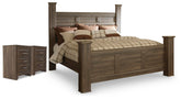 Hoover Furniture Outlet - Ashley Furniture - Juararo King Poster Bed and 2 Nightstands - King Poster Bed and 2 Nightstands - B251B53