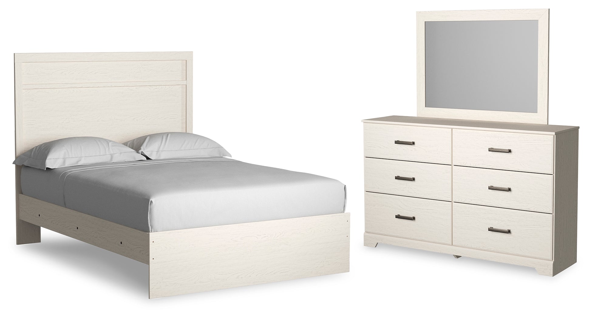 Hoover Furniture Outlet - Ashley Furniture - Stelsie Full Panel Bed, Dresser and Mirror - Full Panel Bed, Dresser and Mirror - B2588B5