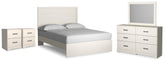 Hoover Furniture Outlet - Ashley Furniture - Stelsie Queen Panel Bed, Dresser, Mirror and 2 Nightstands - Queen Panel Bed, Dresser, Mirror and 2 Nightstands - B2588B20