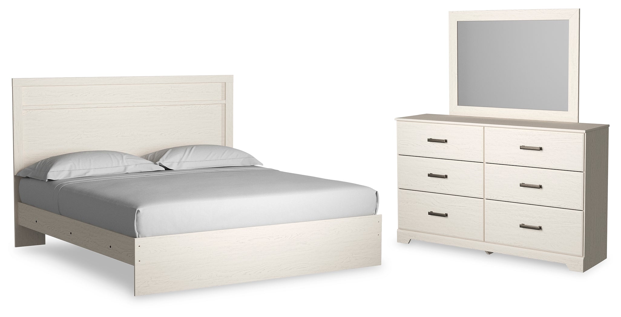 Hoover Furniture Outlet - Ashley Furniture - Stelsie King Panel Bed, Dresser and Mirror - King Panel Bed, Dresser and Mirror - B2588B14