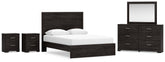 Hoover Furniture Outlet - Ashley Furniture - Belachime Queen Panel Bed, Dresser, Mirror and 2 Nightstands - Queen Panel Bed, Dresser, Mirror and 2 Nightstands - B2589B17