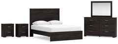 Hoover Furniture Outlet - Ashley Furniture - Belachime Queen Panel Bed, Dresser, Mirror and 2 Nightstands - Queen Panel Bed, Dresser, Mirror and 2 Nightstands - B2589B17