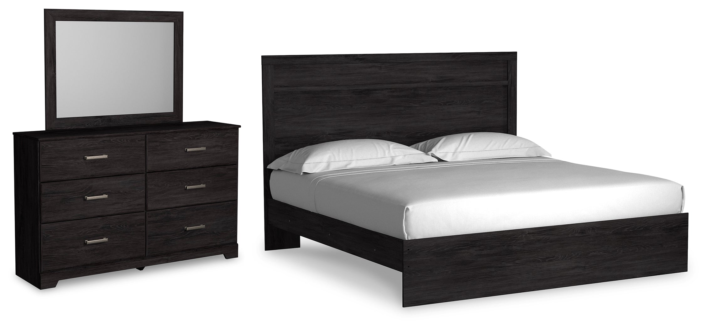 Hoover Furniture Outlet - Ashley Furniture - Belachime King Panel Bed, Dresser and Mirror - King Panel Bed, Dresser and Mirror - B2589B13