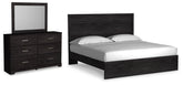 Hoover Furniture Outlet - Ashley Furniture - Belachime King Panel Bed, Dresser and Mirror - King Panel Bed, Dresser and Mirror - B2589B13