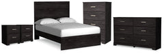 Hoover Furniture Outlet - Ashley Furniture - Belachime Full Panel Bed, Dresser, Chest and 2 Nightstands - Full Panel Bed, Dresser, Chest and 2 Nightstands - B2589B19