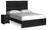 Hoover Furniture Outlet - Ashley Furniture - Belachime Queen Panel Bed and Nightstand - Queen Panel Bed and Nightstand - B2589B15