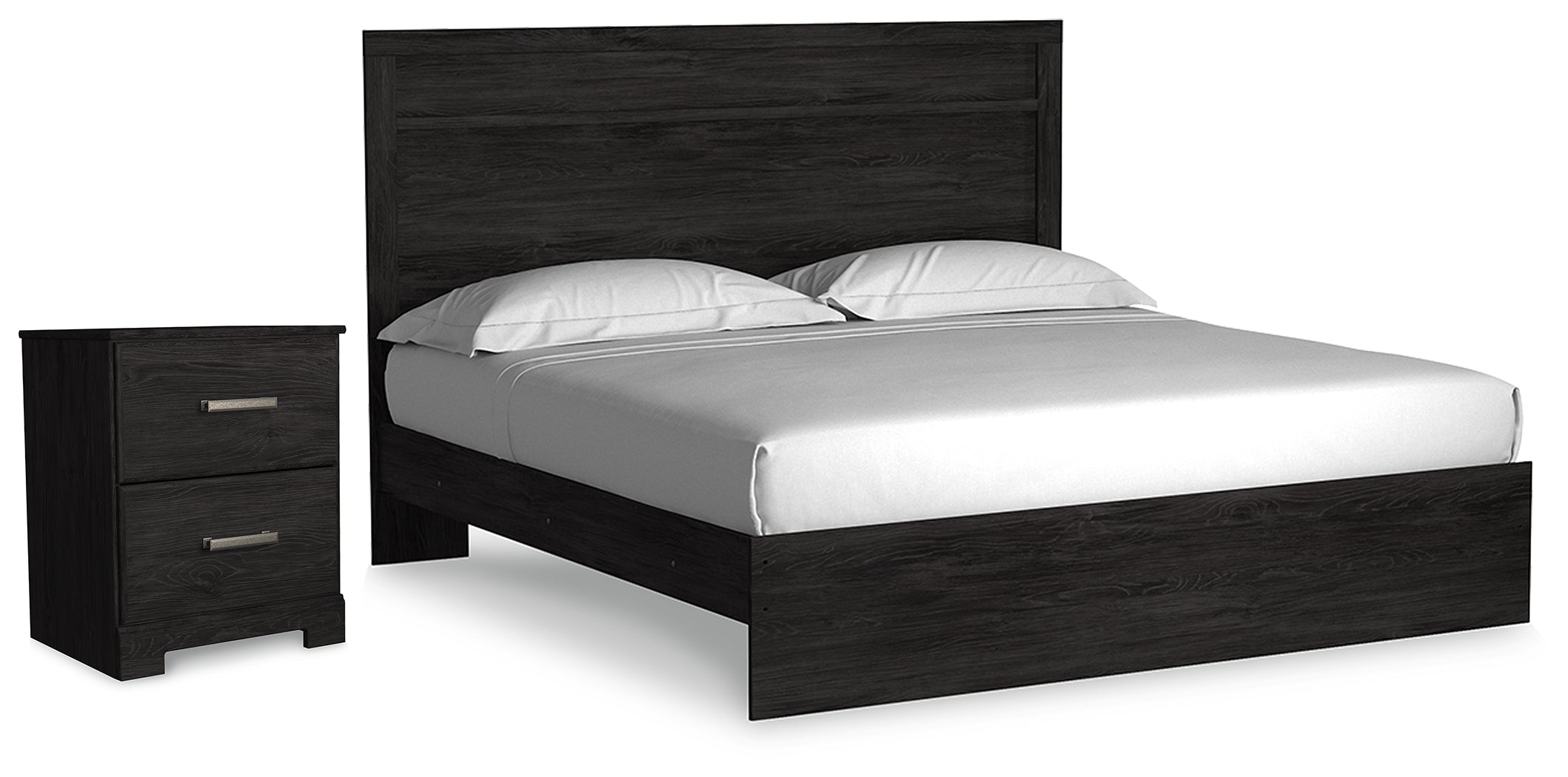 Hoover Furniture Outlet - Ashley Furniture - Belachime King Panel Bed and Nightstand - King Panel Bed and Nightstand - B2589B9