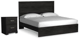 Hoover Furniture Outlet - Ashley Furniture - Belachime King Panel Bed and Nightstand - King Panel Bed and Nightstand - B2589B9