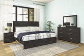 Hoover Furniture Outlet - Ashley Furniture - Belachime King Panel Bed, Dresser, Mirror, and Nightstand - King Panel Bed, Dresser, Mirror, and Nightstand - B2589B8